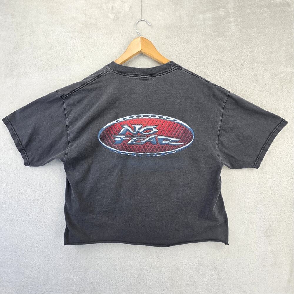 Vintage No Fear Cropped Shirt XL Surf Skate Faded Logo Tee Y2K 90s